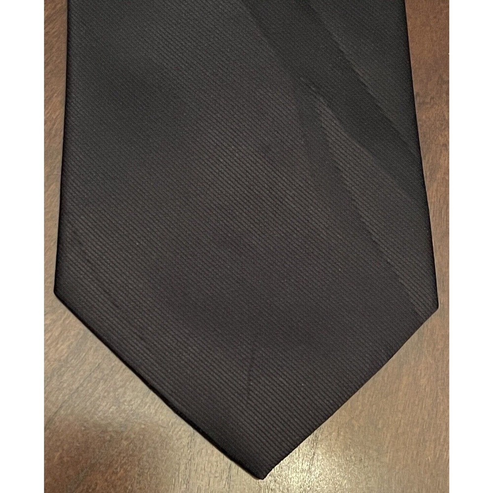 Vintage Town Craft Black 100% Polyester Men’s Neck Tie Made In Korea